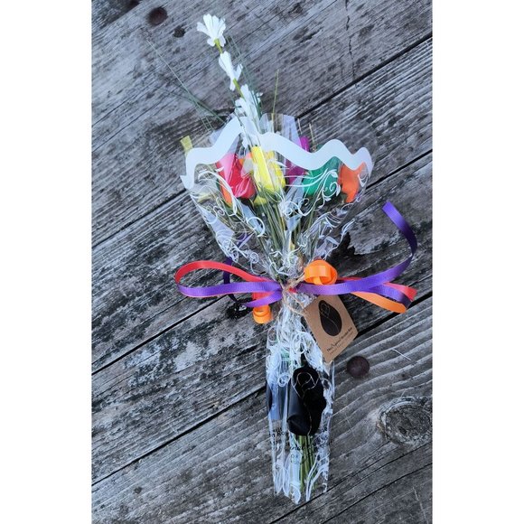 1 Doz Autism Aware Rainbow Wooden Roses Flower Bouquet. The Original Wooden Rose - Picture 7 of 8